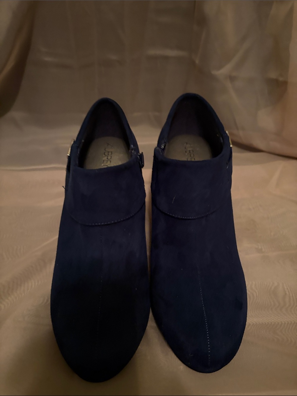 Women’s Navy Suede Slip-On Dress Boots